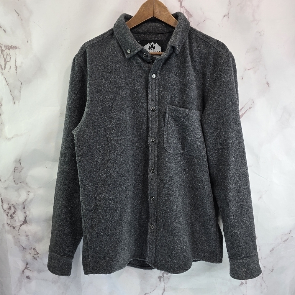 Coalatree Shirt Jacket Mens Large Wool Gray Button Down Shacket Chamois